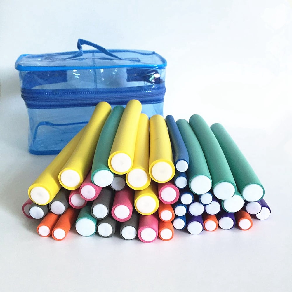 42 pack 7 Flexible Curling Rods Hair Rollers Hair Curler Rods