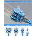 thumbnail image 4 of BLUEWING Blue Water Outrigger Halyard Line Lock Pulley Aluminium Alloy Fishing Line Lock Pulley with Stainless Steel Snap Swivel for Offshore Fishing, Line Lock Single Blue, 4 of 7