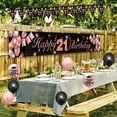 thumbnail image 3 of YANSION 21st Birthday Decorations for Women, 21st Birthday Party Kit with Rose Gold Happy 21st Birthday Banner, Black Rose Gold Confetti Balloons, Number 21 Balloon Triangle Flag Banner, 3 of 8