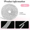 thumbnail image 2 of Triani 1Pairs (2 laces) Rhinestone Shoe Laces 47 Inch Crystal Glitter Rope Bling Drawstring Replacement Cords for Shoelaces (Silver), 2 of 7