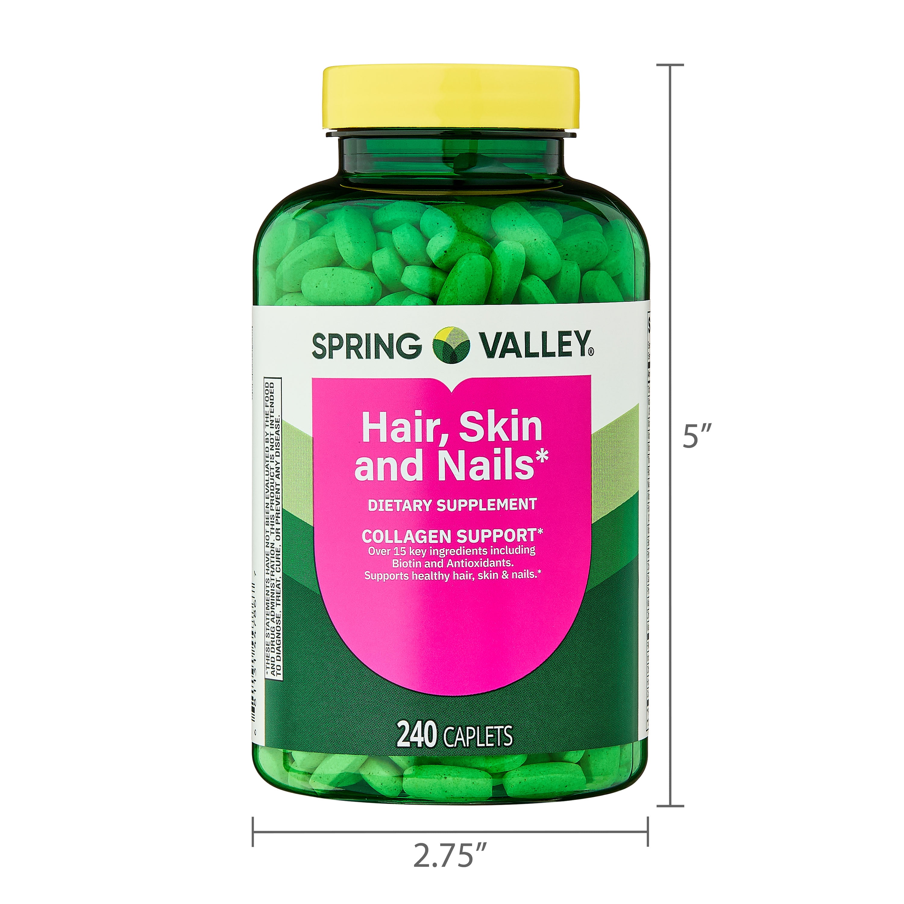 Spring Valley Hair, Skin & Nails Dietary Supplement Caplets, 240