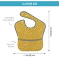 thumbnail image 4 of Bingfone Mess-Proof Baby Bib - Waterproof Bib For Baby Boy Or Girl With Food Catcher Pocket, Unisex-Gold Shiny, 4 of 8