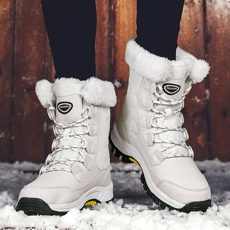 Lopsie Women Winter Snow Boots Comfortable Faux Fur Lined Mid Calf