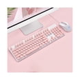 thumbnail image 4 of 1 Set N518 Wired Keyboard Vintage Round Cap Mechanical Feel Backlight USB Gaming Mouse for Desktop - Pink, 4 of 5