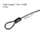 thumbnail image 2 of Cable de Seguridad de Acero Recubierto Uxcell 2.5mmx1.5m con Candado de Equipaje Doble Bucle Negro 2 Paquete, 2 of 5