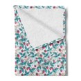 thumbnail image 2 of Fruit Soft Flannel Fleece Throw Blanket, Raspberry Pattern with Foliage Leaves Hand Drawn Seasonal Food Spring Vegetation, Cozy Plush for Indoor and Outdoor Use, 60" x 80", Multicolor, by Ambesonne, 2 of 5
