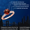 thumbnail image 2 of Gem Stone King 10K Two Tone Gold Red Garnet and Lab Grown Diamond Engagement Ring for Women | 2.70 Cttw | Round 8MM | Gemstone January Birthstone | Size 7, 2 of 6
