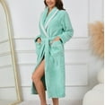 thumbnail image 5 of Hauaitttt Women Coral Velvet Mid Length Nightgown Color Contrast Home Bathrobe Coat Tie Women Womens Robes Full Length Womens Robes with Zipper Size 4x Long Hooded Robes for Women Zipper Women s, 5 of 8