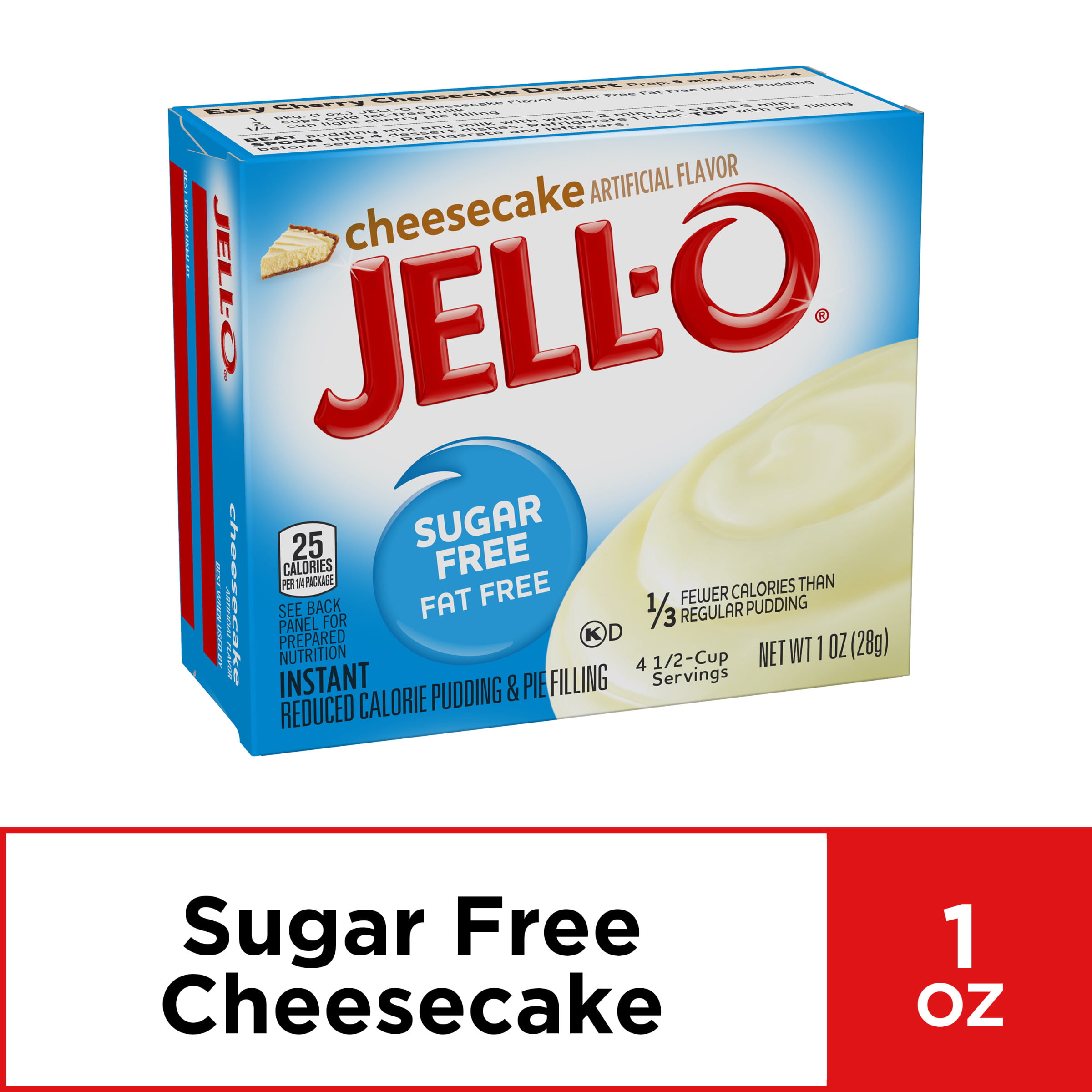 Jell-O Sugar Free Cheesecake Instant Pudding Mix, 1 oz Box - Walmart