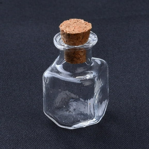 5Pcs Glass Bottles Wishing Bottle with Cork Stopper Clear Cube Decorative Glass Bottles for DIY Crafts Wedding Gifts Party Favors 26.5x14mm Bottleneck: 8mm in diameter Clear