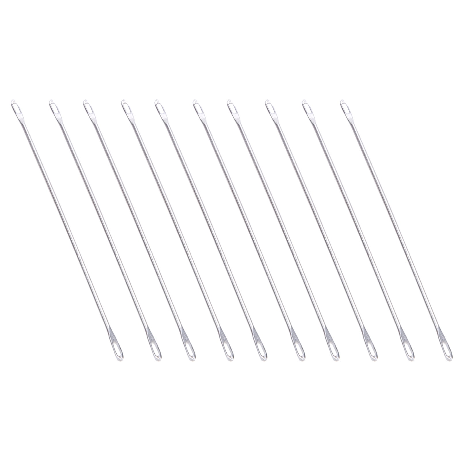 20 Pcs Double Eye Needle Metal 9cm Long Transfer Needle Fit for Knitting Mac