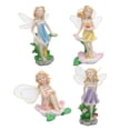 thumbnail image 1 of Decoración de resina para niña, 4 piezas/juego, estatua de hada, escultura de hada elfa, decoración de jardín, artesanía excepcional, 1 of 12