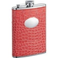 thumbnail image 2 of Visol VF5035 Sweety Crocodile Hot Pink Leatherette Stainless Steel 8oz Hip Flask, 2 of 2