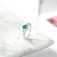 thumbnail image 4 of Gem Stone King 10K Yellow Gold and 925 Sterling Silver Swiss Blue Topaz and White Lab Grown Diamond Engagement Ring for Women (1.08 Cttw, Available in Size 5, 6, 7, 8, 9), 4 of 4