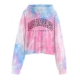 thumbnail image 4 of Durtebeua Toddler Girls Crop Tops Tie-Dye Hoodies Kids Long Sleeve Letter Tie Dyed Pullover Sweatshirts Short Z02-Sky Blue,8-9 Years, 4 of 4