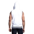 thumbnail image 3 of G-Style Men's Lightweight Athletic Casual Sleeveless Contrast Zipper Hoodie TH890 - White - Large, 3 of 3