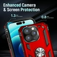 thumbnail image 4 of Entronix Heavy Duty Case Designed for iPhone 15 Pro, Rotating Ring Protective Cover, Red, 4 of 7