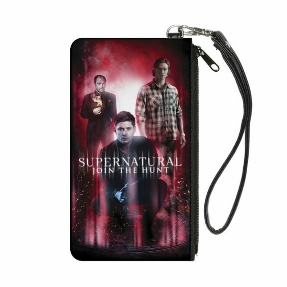 Supernatural Wallet, Zip Clutch, Supernatural Join the Hunt Crowley Dean Sam Group Pose, Canvas