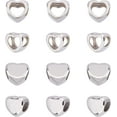 thumbnail image 5 of 12Pcs 10mm Stainless Steel Heart European Beads Heart Spacer Beads Heart Large Hole Beads Metal Heart Loose Beads 5mm Hole Valentine's Day Beads for Jewelry Making DIY Findings, 5 of 9