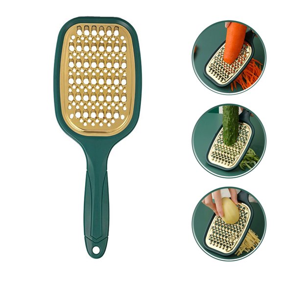 Omeite Stainless Steel Potato Grater with Green Handle, Multifunctional Kitchen Tool for Household Food Preparation