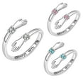 thumbnail image 5 of WIFKLSIIPG Bague Mains Diamant Amour Gravé Ouverture Réglable Bague Cadeau Réchauffant Mode Simple Polyvalent Bague Tempérament, 5 of 5