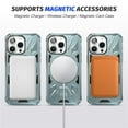 thumbnail image 3 of Case for iPhone 13 Pro Max 6.7" with 360° Spin Magnetic Stand Ring Holder, Compatible with MagSafe, 16FT Mil-Grade Shockproof Dropproof Tough Rugged Protective Case Cover,Green,For iPhone 13 Pro Max, 3 of 8