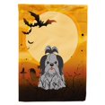 thumbnail image 1 of Bandera de casa Halloween Shih Tzu Negro Plata Lienzo Grande Multicolor Caroline's Treasures BB4355CHF, 1 of 1