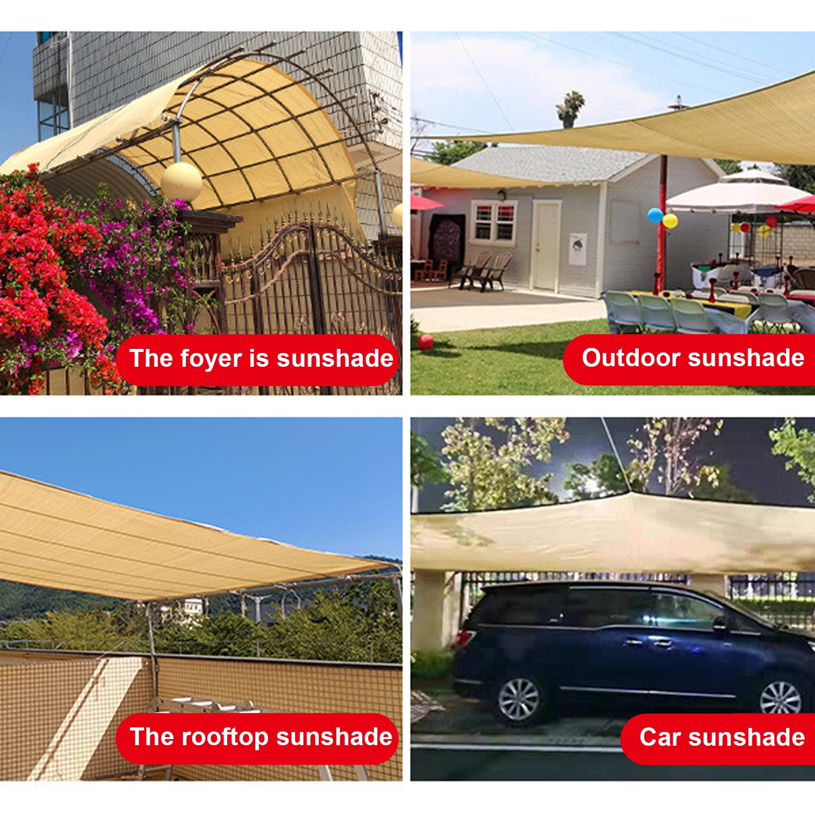 Sinkoo 95% Sun Shade Cloth, 10x20Ft, Outdoors Sunshade Shade Fabric Privacy Screen with Grommets for Outdoor Patio Garden Camping Fishing, Beige