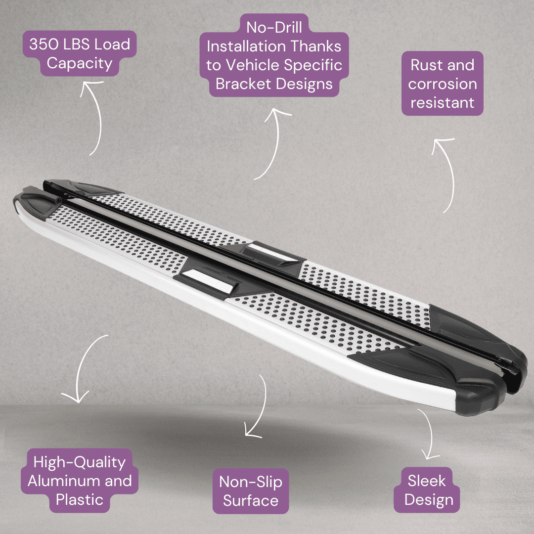 Erkul 5.2" Running Boards for Outlander Sport 2011-2025 - 350 lb Heavy Duty Aluminum Wide Side Steps Nerf Bars | No-Drill Installation | Mounting Brackets Included - Silver