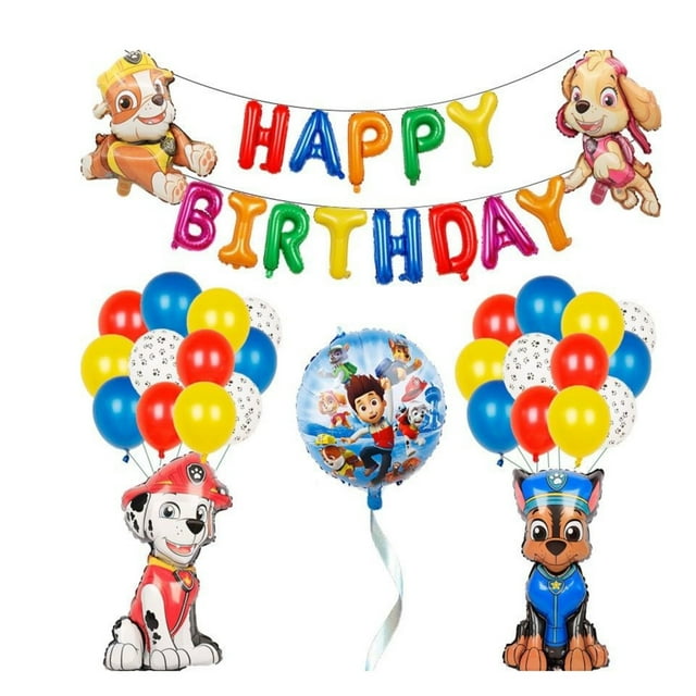 Globos decorativos para fiesta alusivos a Paw Patrol