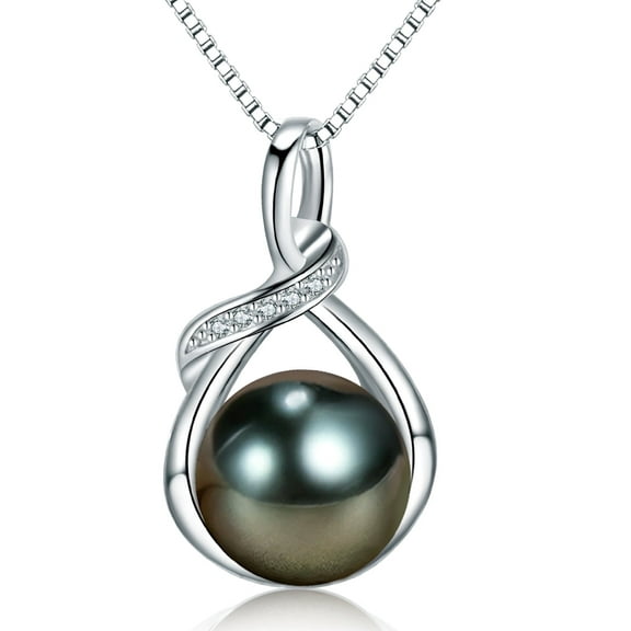 Gifts for Women Wife-Tahitian-Black-Pearl-Necklace-Gift for Wife Wedding Birthday Anniversary Jewelry-Valentines Christmas Day Gifts Mom Girlfriend Her- Mothers Day Gifts for Mom Women