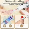 thumbnail image 3 of Aorsher Rechargeable Cordless Electric Nail Drill Kit, Professional Electric Nail File for Acrylic Gel Dip Powder Nails, 3 Speeds 15000RPM, Portable Manicure Pedicure Tool, 3 of 14