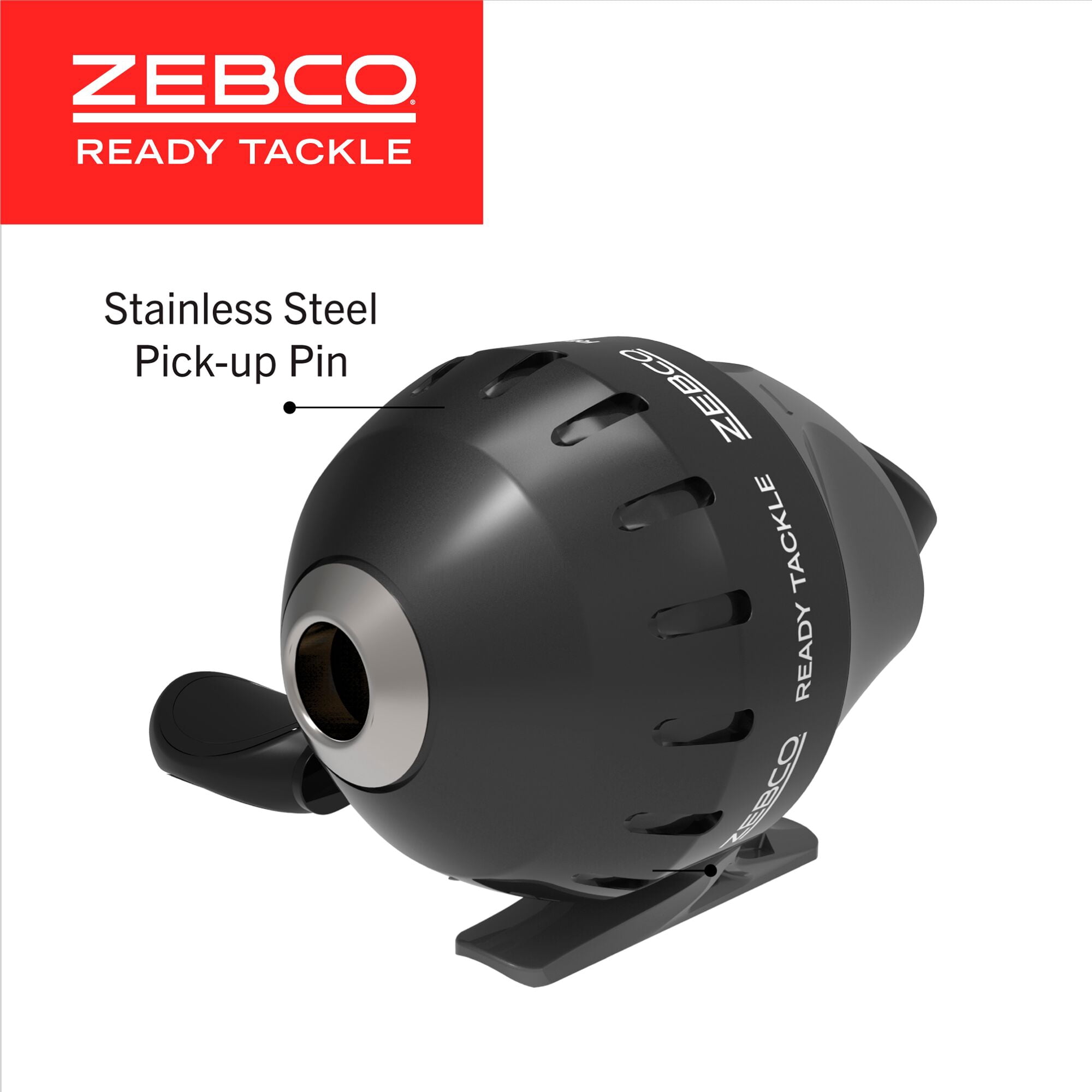 Zebco Ready Tackle Spincast Reel and Telescopic Fishing Rod Combo, Extendable 17-Inch to 5-Foot 6-Inch Fishing Pole, Right-Hand Retrieve, 53-Piece Tackle Kit, Black