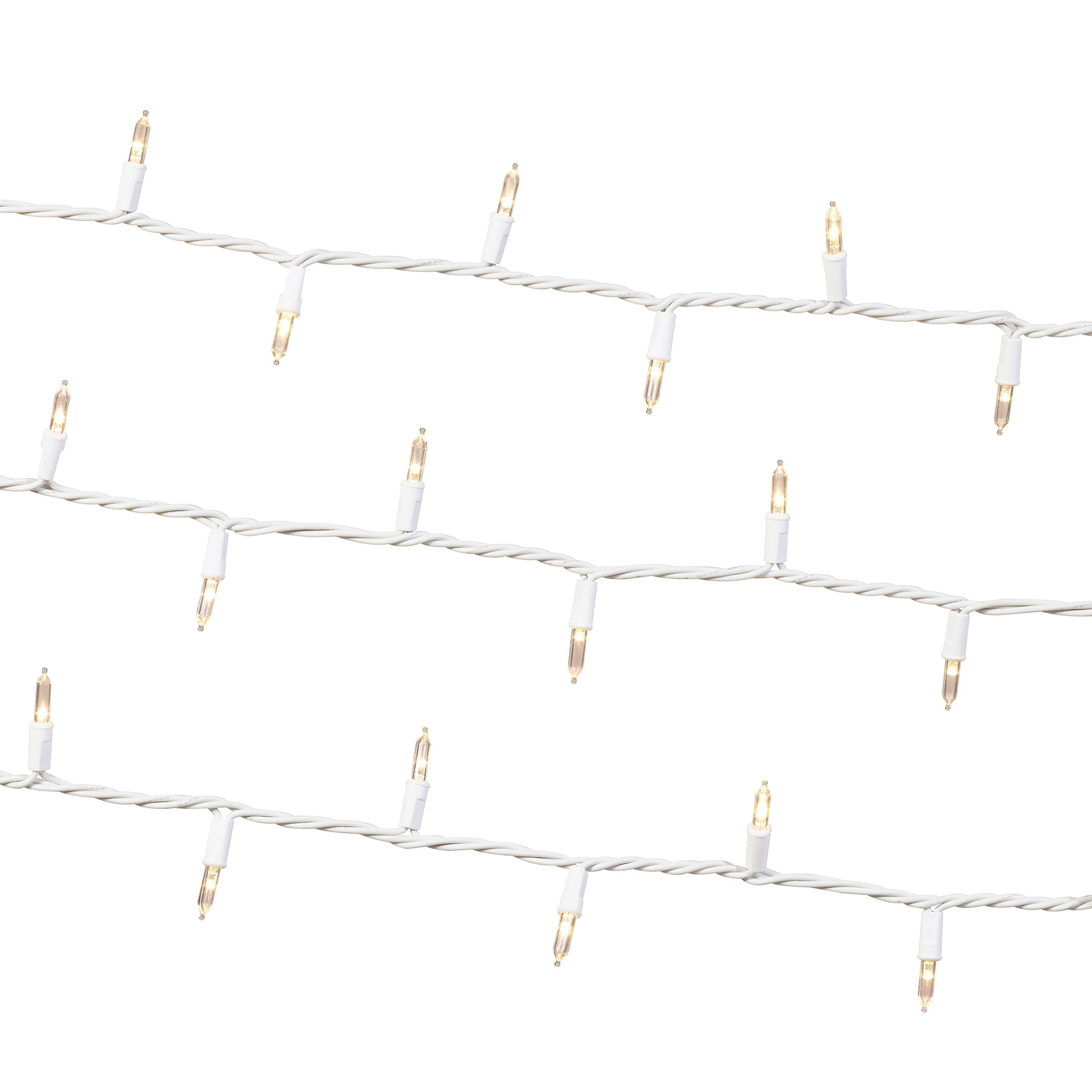 Indoor/Outdoor 50-Count LED Mini Christmas String Lights, Warm White, White Wire, 9.5', by Holiday Time