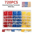 thumbnail image 3 of BR Kit surtido de terminales eléctricos: 720 piezas, incluye terminales para automóvil, terminales de engarce, terminales hembra y macho redondos/planos, terminales con ojal y ojo, cilíndric, 3 of 5