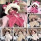 thumbnail image 1 of Clinaoy - Gorro de invierno con orejas de oso para mujer, adorable, súper suave, grueso, resistente al frío, de felpa, con protector facial, 1 of 8