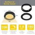thumbnail image 3 of VST Under-Cabinet LED Lights, 12V 2W/Pc, Wireless Dimmer Switch, Recessed or Surface Mount Puck Light for Kitchen, 4000K, 3 pack，Black, 3 of 7