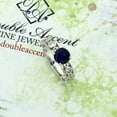 thumbnail image 3 of 14K White Gold 1.25 Carat Round Simulated Blue Sapphire CZ Art Deco Wedding Engagement Ring, 3 of 3