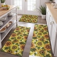 thumbnail image 2 of White Sunflower Pattern Kitchen Rugs Sets Of 3,Kitchen Runner Rugs Non Skid Washable,Decorative Kitchen Floor Mats for Kitchen,Sink,Laundry,17"x30"+ 17"x47" + 17"x59", 2 of 6