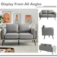 thumbnail image 3 of LEISLAND 60 Inches Leather Sofas for Small Spaces, Loveseat Couches with Removable Cushion and Armrest, Detachable Cover /Easy to Install(Gray), 3 of 9