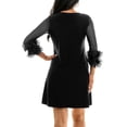 thumbnail image 2 of Women's Nina Leonard Ruffle-Sleeve Dress Color: Deep Sapphire Size: MEDIUM, 2 of 4