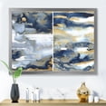thumbnail image 3 of Designart 'Gold and Dark Blue Abstract II' Modern Framed Art Print, 3 of 4
