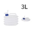thumbnail image 1 of Cubo de agua flexible de 3 l, bolsa de agua plegable de plástico, cubos de almacenamiento de PE para coche, color blanco, 1 of 5