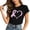 Black2, variant on Women Breast Cancer Awareness Graphic T-Shirt, Crew Neck Relaxed Fit Pink Ribbon Warrior Tee, October Support Event Casual Outfit(Black/L)