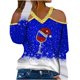 thumbnail image 1 of Camisas Navideñas Para Mujer Tops de Manga Larga Casual Con Cuello en V Blusa Suelta Con Estampado Navideño Odeerbi ODB202835, 1 of 4