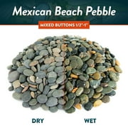 Mexican Beach Pebbles, Round River Rock Landscape Garden Stones 20 pounds