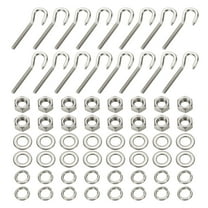 Uxcell M5 Stainless Steel Eye Bolt, 16 Set Hook Eyelet Bolts with Nut Washers for Hanging, Silver