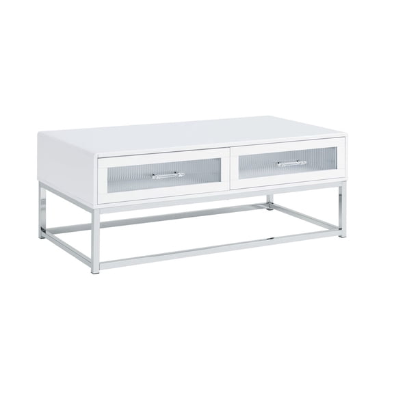 Picket House Furnishings Indira Coffee Table - LED and Battery Pack in White
