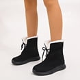 thumbnail image 2 of Wensltd Ankle Snow Boots for Women Wide Width Winter Warm Lined Comfortable Lace Up Flat Booties Shoes, 2 of 9