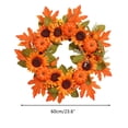 thumbnail image 2 of  Simulation Sunflower Maple Leaf Wreath Thanksgiving Halloween Garland Home Decorations for Front Doors Windows Pillars, 2 of 8